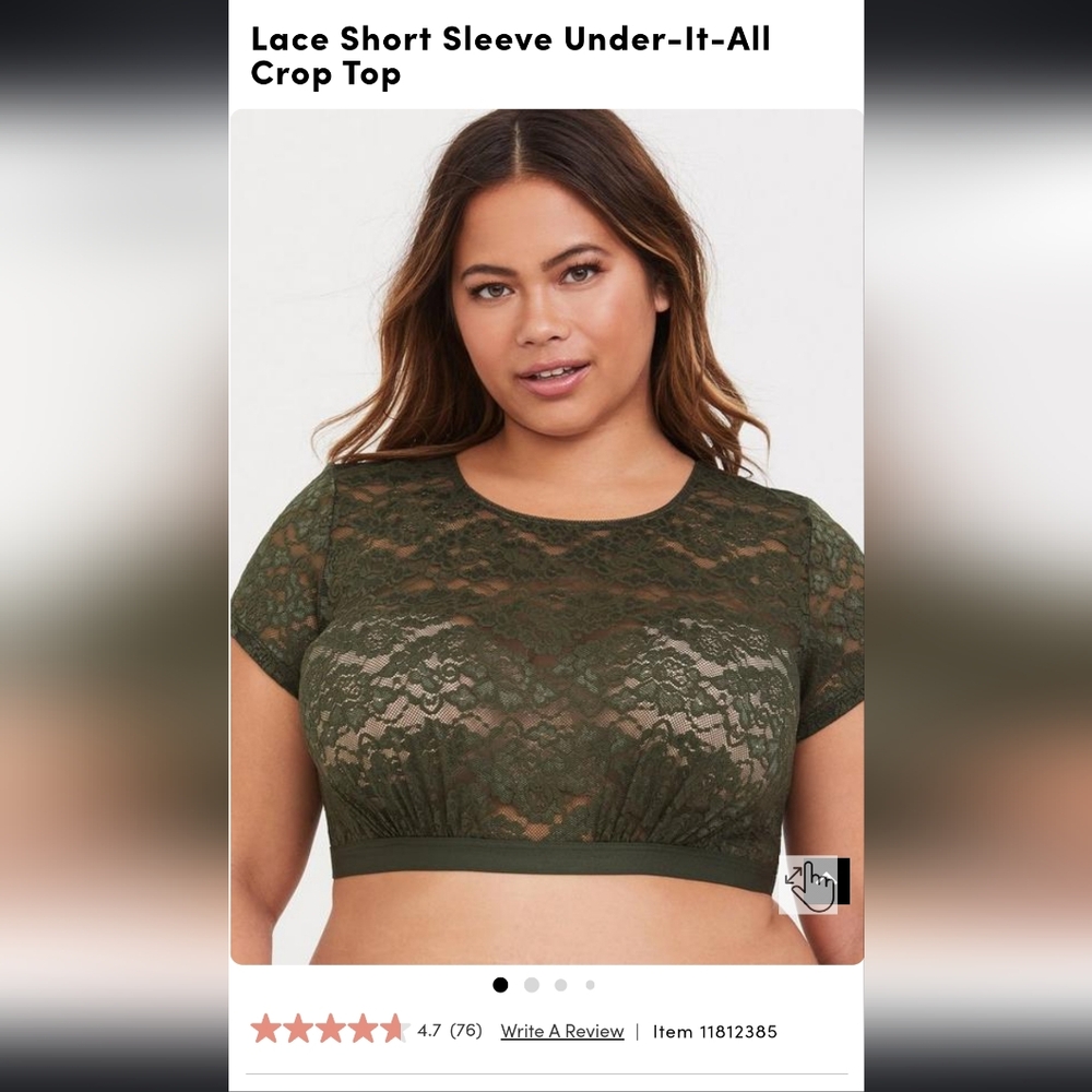 Lace Short Sleeve Under-It-All Crop Top